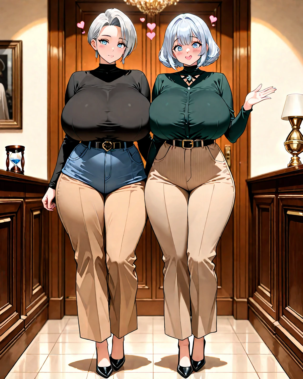 ((best quality)), ((masterpiece)), (detailed) perfect face, thicc woman , beautiful face , thicc girl , widest hips , thick neck, thicc , thick body , thick thighs , huge large breasts , her body is thicc , full body view , dark-black room, black bokeh background, thight dress , wearing sandles, short hairstyle, diamond necklace, wearing a watch, tall woman, restore face, white skin , longest thight pants , glasses , cold vibes, , 4k resolution, japanese goddess