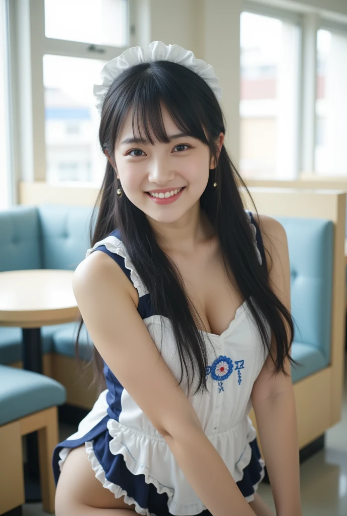 A very cute face like an idol、Looks like a young face、20-year-old female、Gentle and cute、A kind smile、Cleavage、Cheers at a crowded bar、Natural Lighting、whole body、RAW Photos、Genuine、Artistic、Real Stick、High resolution、Genuine Life、No copyright notice