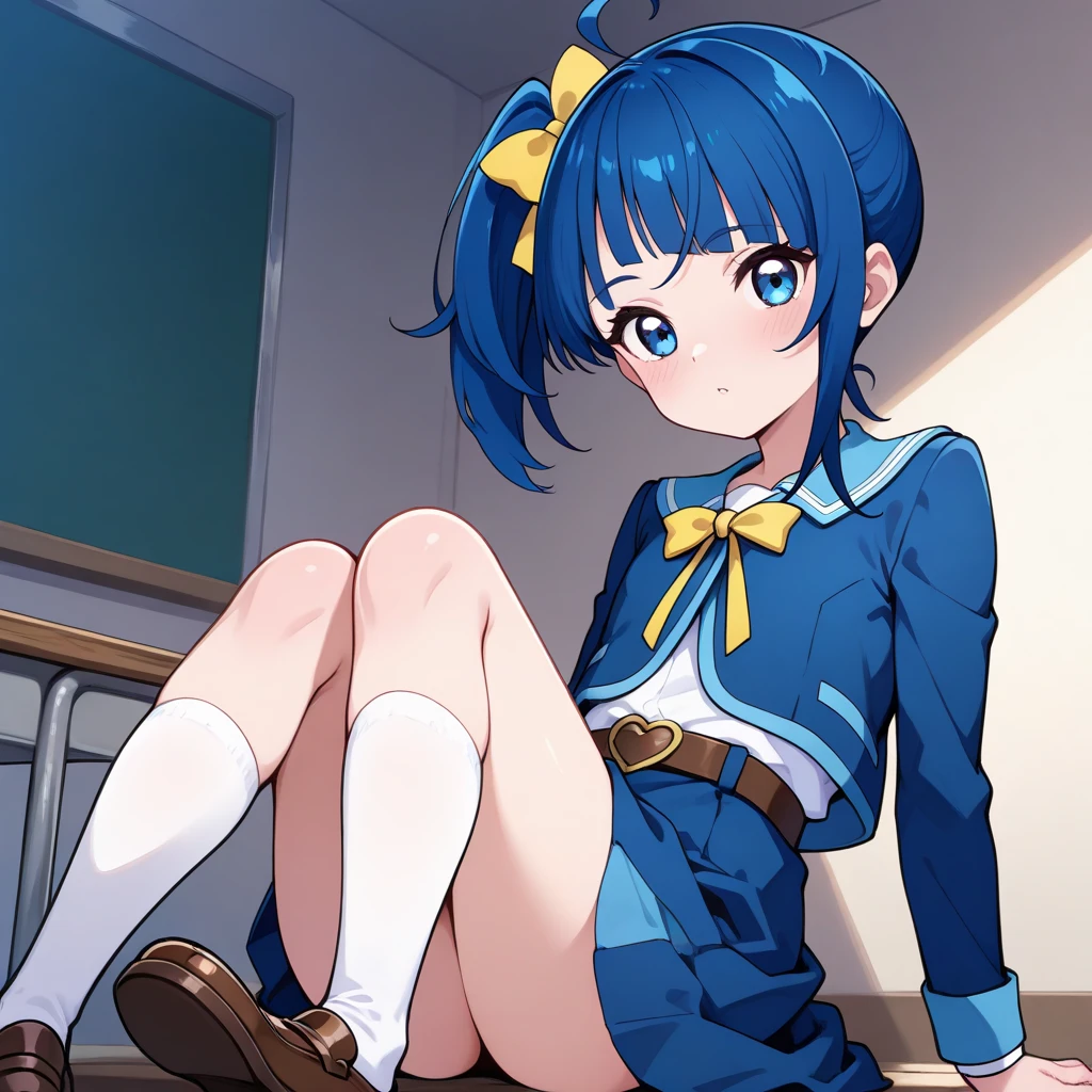 ((masterpiece)),((best quality)),ultra-detailed,illustratio,Explicit,Beautiful body,Beautiful Nose,Beautiful character design,perfect eyes,perfect face,wallpaper,ultra highres,4K,photography,(beautiful face:1.2),(beautiful legs, perfect legs),shiny skin,anime screencap,official style,BREAK,nsfw,1girl,solo,kiriya aoi, school dress 1,no panties,blush smile,breath,in heat,sitting chair,open legs wide,lift skirt, show pussy,sexual fluids,bottomless,female masturbation,BREAK,from forward,looking viewer,fullbody,classroom