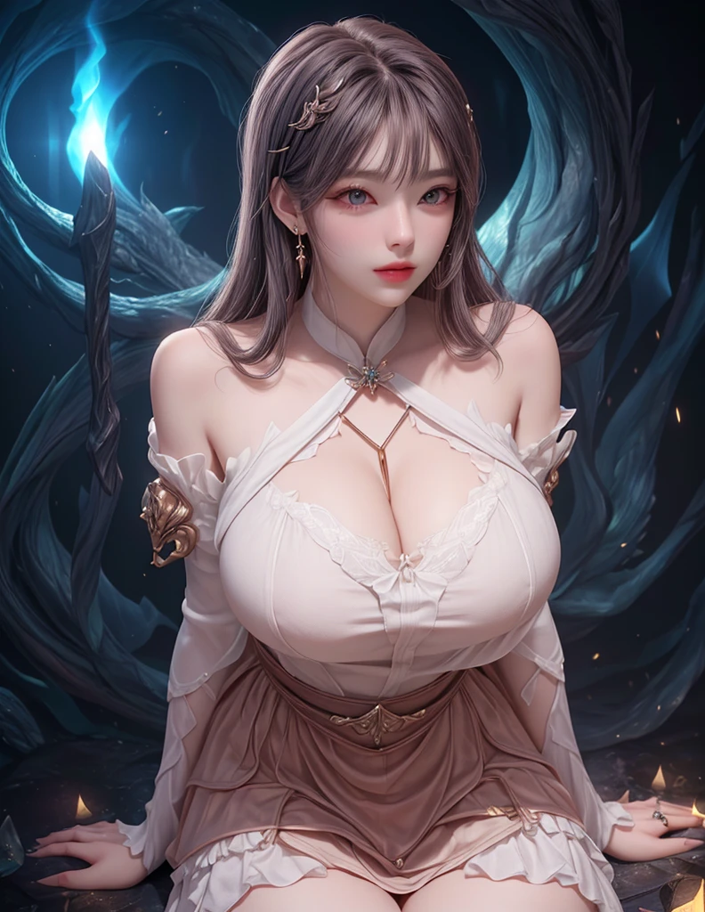 ((best quality)), ((masterpiece)), (detailed), perfect face, beautyful face, ((a Big tits asian girl)), matrix movie outfit, stocking, black hair, (((there is a cave in the background))), visible boobs, bitch style, sexy, erotic, ((big boobs)), (((big tits))), (((prostitue style))), ((black and white latex costume)), ((((her clothes are very torn in several places)))), (long hair), (((detailed eyes))), good anatomy, (( venom monsters are in the background)))