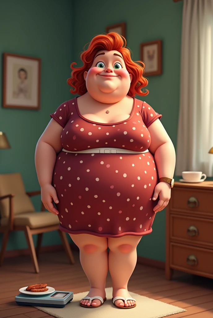 Fat woman, big breast, nipples, tight pants