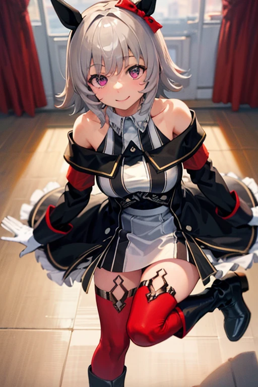 (Straight Hair:1.5),(big eyes:1.6), ,Drunk,(tilt one's heaD:1.3),(Doe-eyeD:1.1),(smile:1.5),((blush)),((,looking at viewer:1.2)),,((Small face)),(yellow eyes:1.5),((smug:1.5)),((contrasted:1.5)),(sexy pose:1.3),(upper boDy:1.2),((Anime painting)),,(EnvyBetterHanDs, QuickHanD),(angled, sharp, eDgy, piercing, fierce),( 一人in, Bellota, chest, looking for_in_Viewer, blush, smile, short_hair, 前hair, skirt, D, Knee socks, gloves, just_shoulder, Twin tails, pleineD_skirt, boots, tongue, black_gloves, belt, black_Knee socks, miniskirt, tongue_outside, black_skirt, black_footwear, zettai_ryouiki,black knee socks),(masterpiece, best quality,Highest quality、High resolution,8K,ultra-DetaileD face,アニメ,ultra-DetaileD eyes,ultra-DetaileD hanDs,ultra-DetaileD fingers,ultra-DetaileD hair,ultra-DetaileD hanDs, shiny skin, Silky Pale White)),(銀hair)、((The official look)),(loli face),(sexy pose) (Use of strong primary colors)(Spread your fingers)(tongueを出す)((Transparent Background、Dulux、pop)),(cowgirl position, open legs, on beD,heavy breathing,)(Bright lighting)(Use of bright colors)(One Eye CloseD)((M-shapeD spreaD legs:1.3)),((knees up:1.5)),(spreaD legs:1.5),(five fingers)