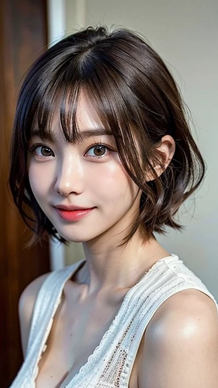 (highest quality,8K quality,masterpiece:1.3,),(超A high resolution:1.3,Photorealistic:1.4,Raw photo:1.2),(Ultra-detailed:1.2,Glowing Skin,Detailed skin:1.1),(Detailed face,Perfect Anatomy,Caustics:1.2), (Symmetrical eyes:1.3),1 girl,cute,Japanese,22 years old,Japanese Ido,Natural brown hair,Short hair curled outwards,cute目,Natural Makeup,Oversized T-shirt,Laughter,Looking at the camera,On the face,Face Focus,Street Corner,Professional Writing,Natural soft light,