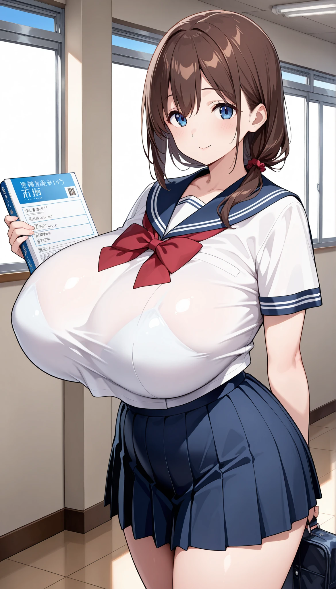 Gigantic breasts, Umamusume, happy meak, smiling, selfy, delete text
