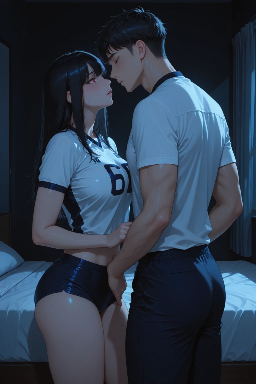masterpiece、highest quality、High resolution、real girl、professional wrestler、people々々close-up of、Wearing a white bodysuit、meanwhile、sexy、masterpiece, super detailed illustrations, highest quality, particles of light, super detailed, perfect anatomy, Japanese anime style, 8K, (woman), (small breasts), ((black short hair)), shiny hair, shiny skin, oily skin, beautiful face, (white leotard, Wrestling boots:1.2), (nipple), (orgasm face, beautiful black eyes, shining eyes, half closed eyes), blush, arched back, get down on all fours, boob on stage, (naked man:1.3), (man behind woman), (intense sex:1.6), (doggy style sex:1.4), vagina penis, hetero, (man hold woman's waist:1.4), (cum out), NSFW, stage, wrestling stage, crowd,pubic hair,perfect anatomy,{dark skin girl} , prowrestling costume ,short hair,silver hair,evil grin ,,{{squatting}},vaginal penis, nsfw , cowgirl position,pov, on the stage ,{{looking back}},{clothes aside},,skin tight,from side,highleg,vaginal cum,lying man