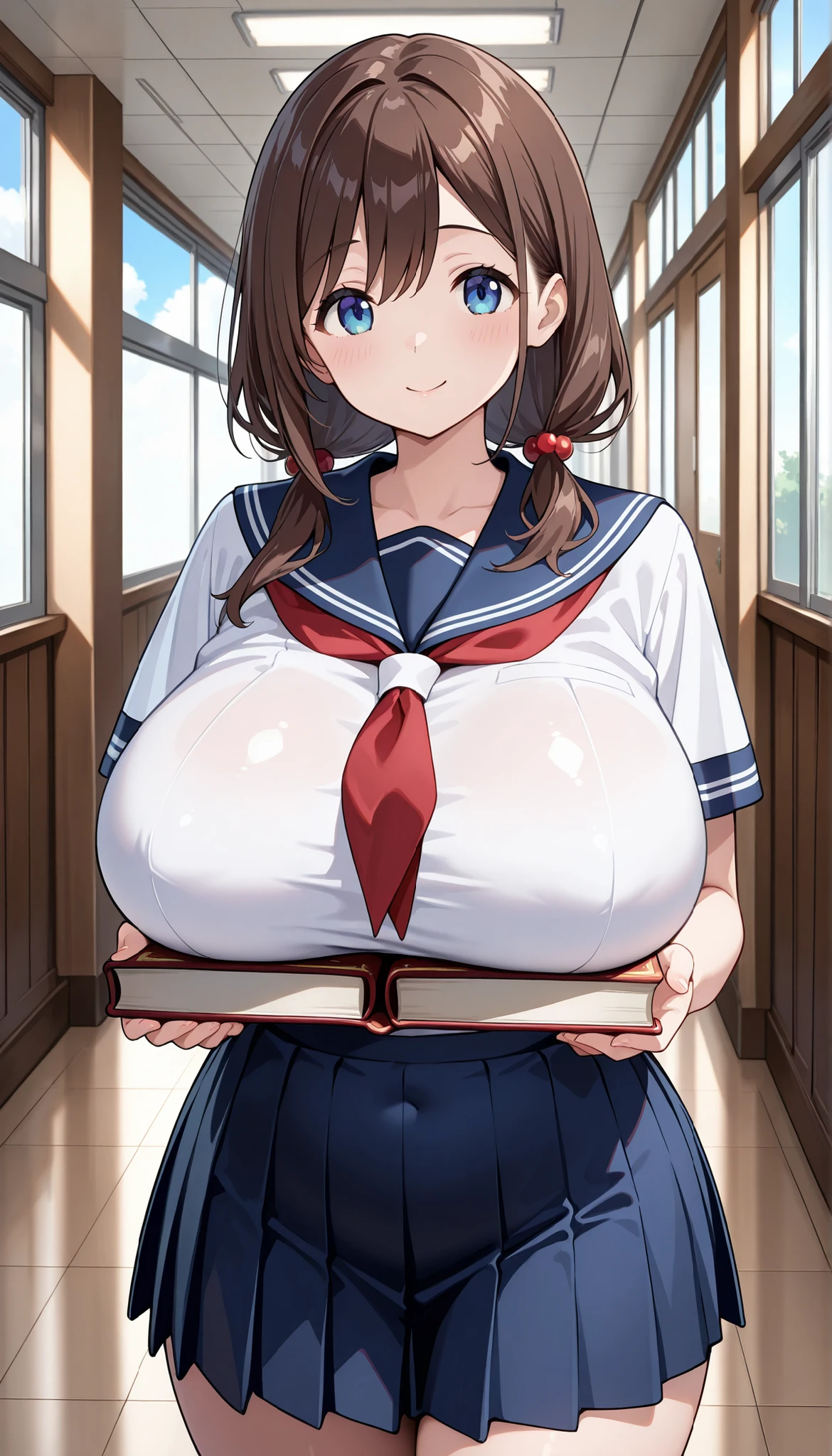 (masterpiece, best quality:1.2), Solitary, A girl, Ogawa Sukeko，In the narrow streets,（Black school uniform，黑色Short skirt），There are walls in front and behind，((blue eyes,beautiful eyes)), Put your hair up， Short skirt，Thin belly),(slim),((Big tits))Big Ass(Look away:1.4),(from above)，(Huge breasts)