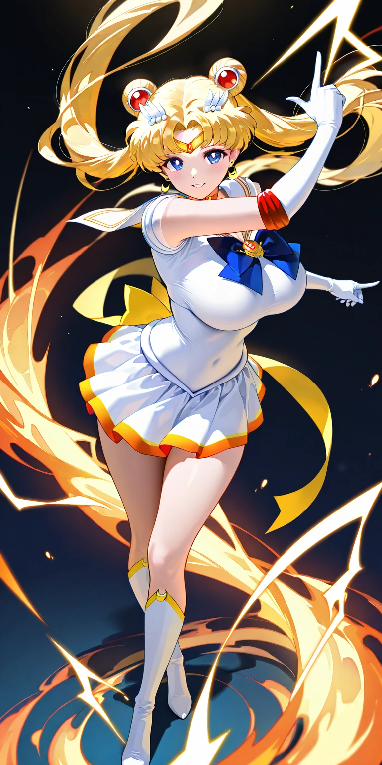 tmasterpiece, Best quality, A high resolution, SV1, Sailor Sensi uniform, orangeskirt, Wear gloves on elbows, Hats,Big breasts exposing cleavage, pleatedskirt, mini-skirts, red bowtie, Orange necklace, whitegloves, jewelry clothes open, tmasterpiece, Best quality, realistically, nudity under clothes,Single ponytail,Long hair,((比基尼)),Yellow and black safety tape,japanese tradition,The one with red hair, perfect body figure, Spacious size , Very sexy,,muscle group,fansty world,Clean design