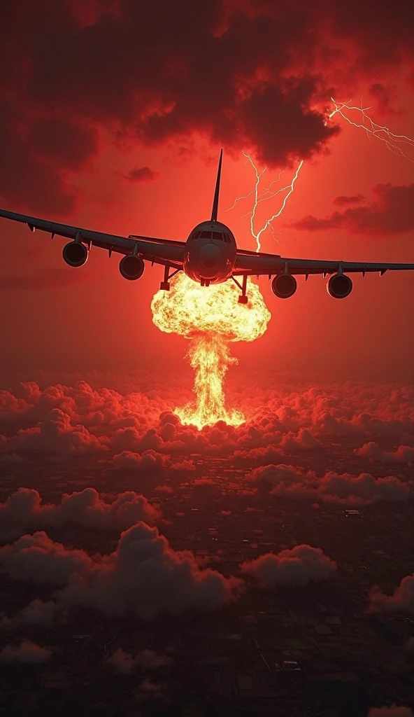 In the war between hydrogen bombs and atomic bombs、Earth burning red、A part of the earth has broken apart。footage from space、