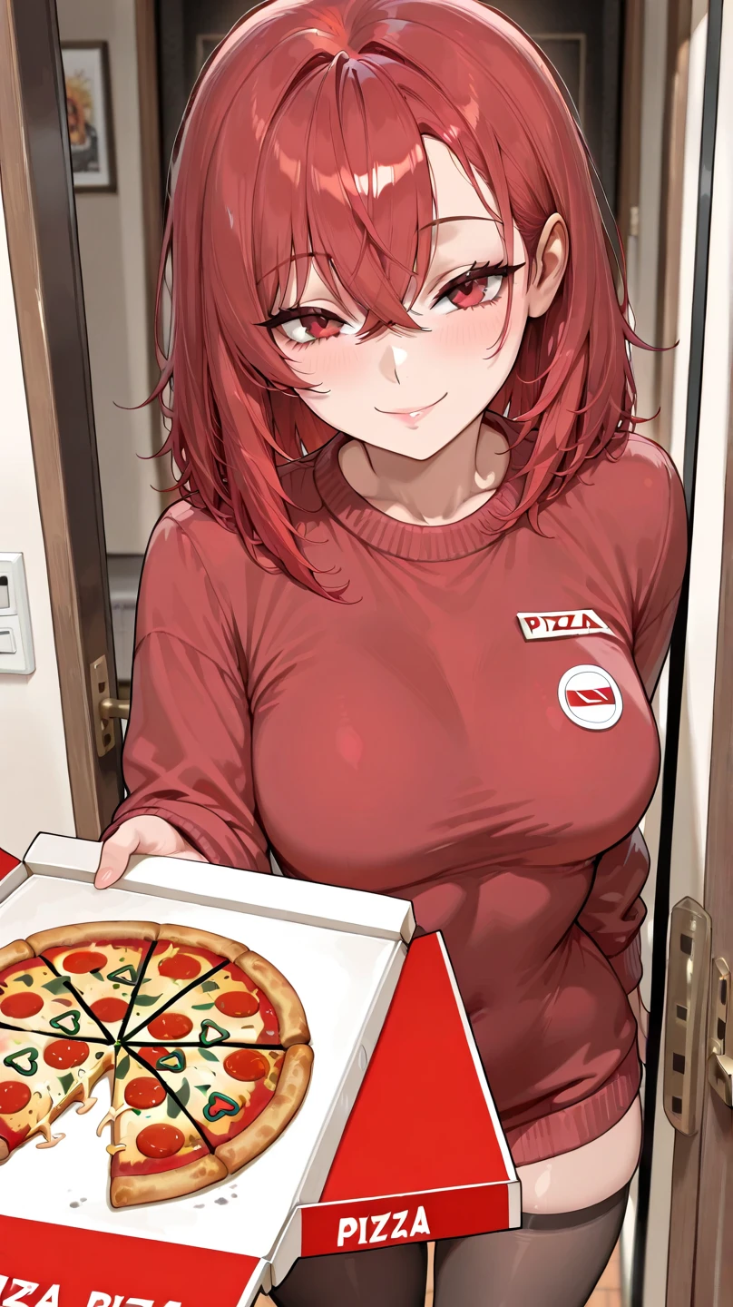 nsfw,(super fine illustration,8K CG wallpaper,best quality,extremely detailed,ultra high res,best aesthetic),(cowboy shot,from front),idolmaster, {{{hina araki}}}, (20yo, beautiful girl, cute girl), (beautiful brown eyes), (beautiful orange hair), (((short hair))), (waviy hair), (wet hair), (wet skin), (sweat), (steam), (flat chests, large breasts), (tracksuit), (wet, sweat:1.3), (glasses), bed room, bukkake, semen, (cum on body:1.8, cum on hair:1.8. cum on face:1.6, cum on pizza:1.8), (((eat pizza))), (eat semen), (open mouths), (evil smile), (tentades), (stick out tongue),(feel good), (blush), (idol), place pizza box on a bed,