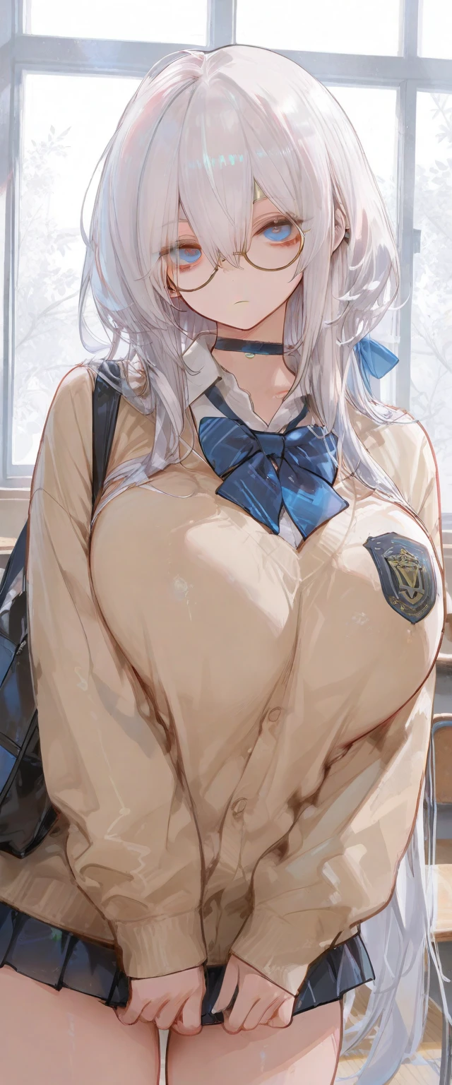 mastute piece,Best Quality,insanely detailed,8k cg,nsfw,
(shoot upper body:1.3),
(1girls:1.3),standing,looking at viewr,body in front,both arms behind back,(school uniform),(bare breasts:1.2),(bare nipples:1.2),
break,
blush,shy,(ecstasy face),(trembling:1.2),break,(light silver hair:1.2),
break,
perfect breasts,perfect teats,(open mouth:0.9),(large breasts:1.2),
(class room)、
