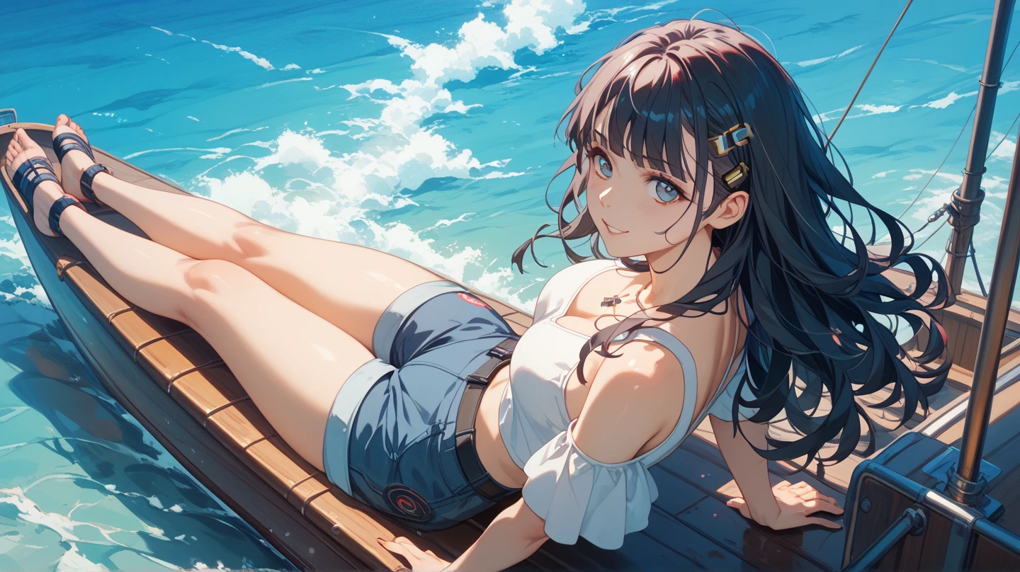 (masterpiece, Highest quality:1.2), 1 Girl, alone,Eyes open,Relaxing,Tropical atmosphere,Ocean