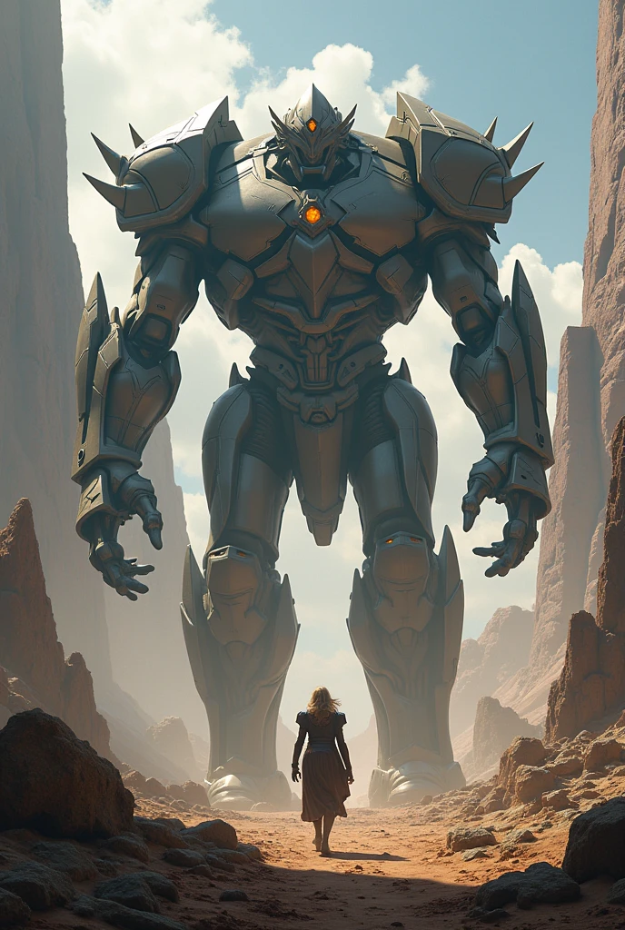 A very giant girl looking forward to the confrontation