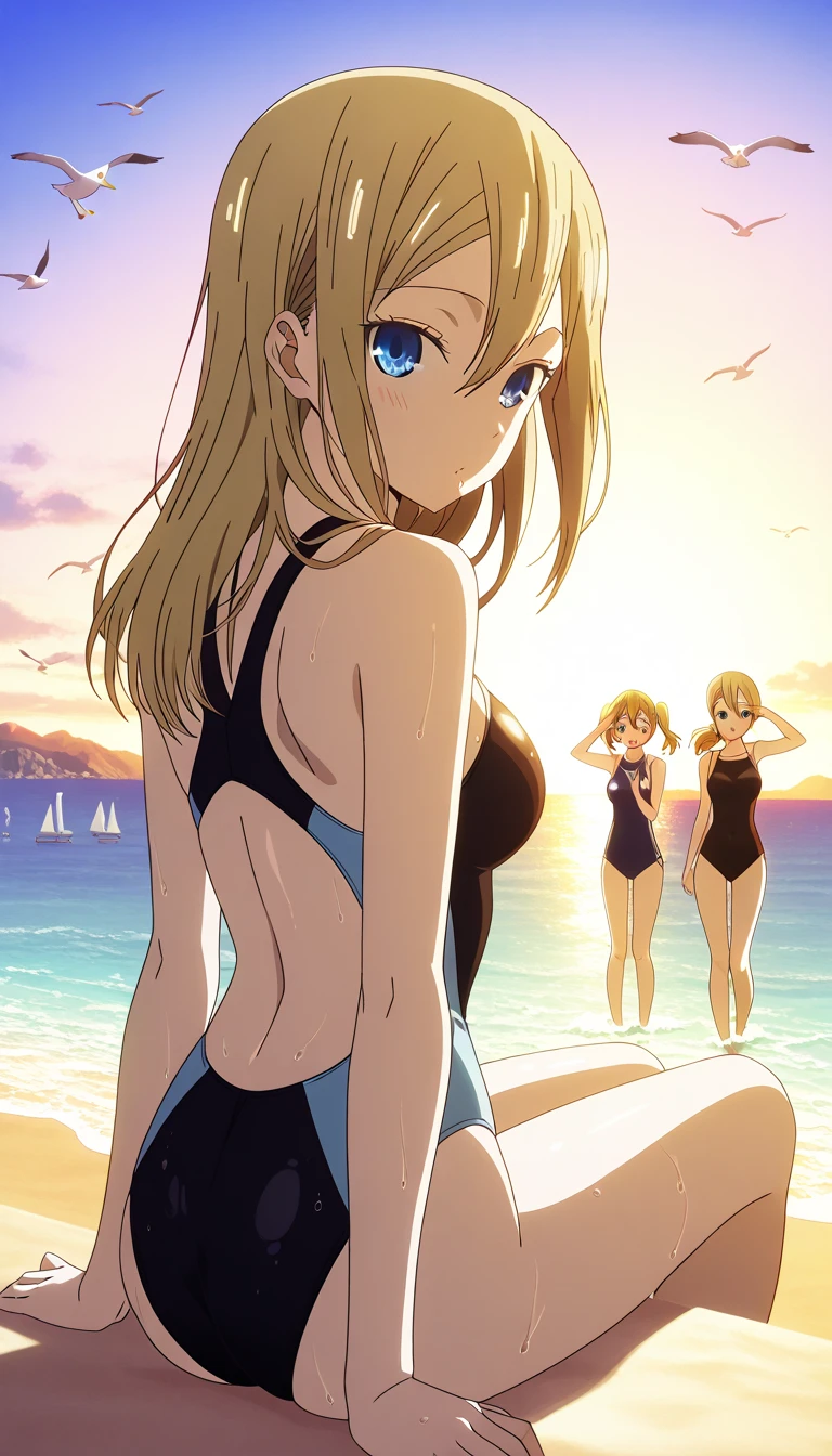 Girls blackmailed by peverted leak pictures lewd sexy embarrassing navel flat chest tight panties on her phone , anime girl with long blonde hair and flat breast posing on the beach, asuna yuuki, , misa amane *, on a sunny beach, in the beach, at the beach, ecchi anime style, blonde anime girl with long hair, rei hiroe, ( ( misa amane # ) ), at a beach, on a beach, beaching