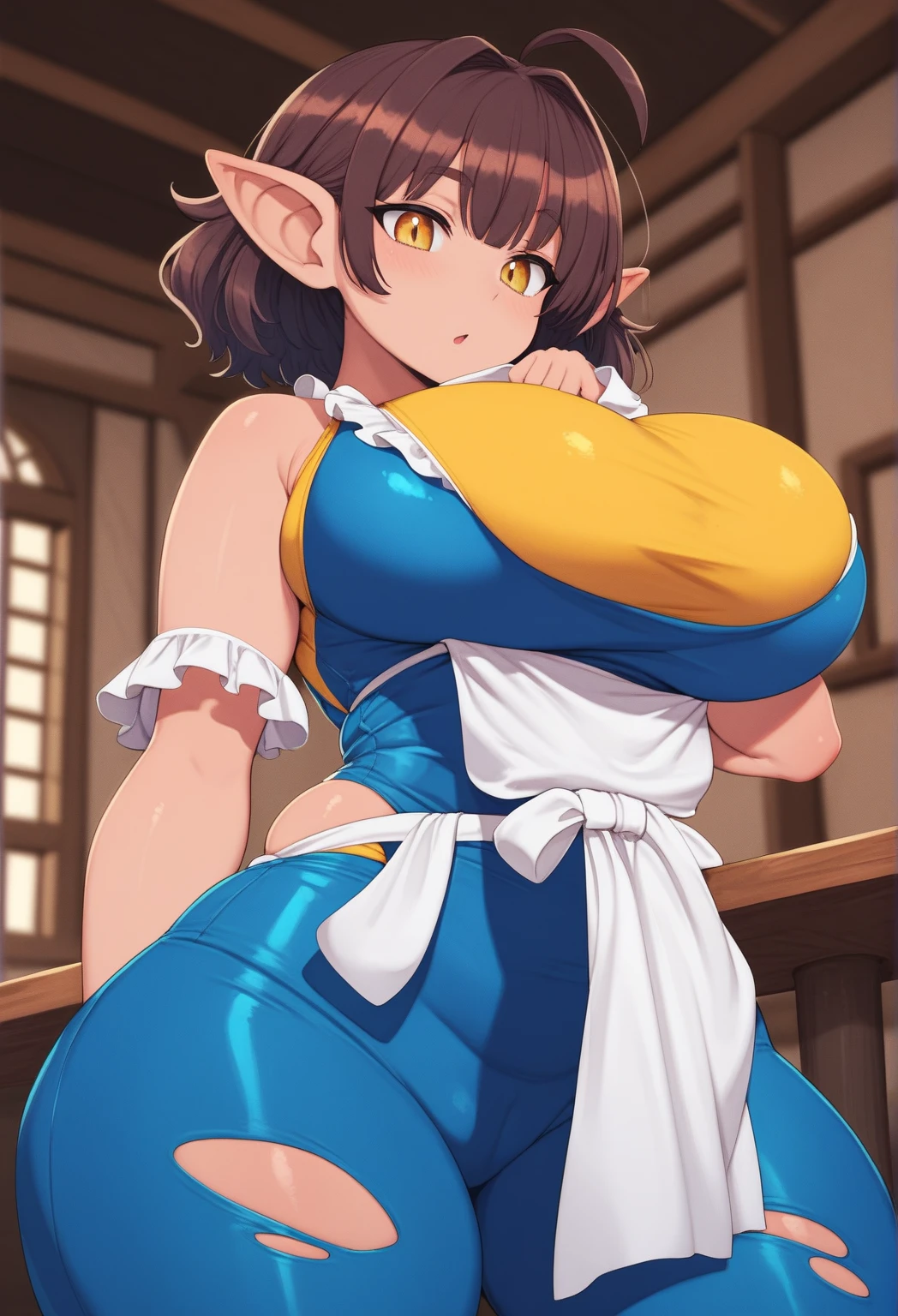 (Facehugger), (monster),masterpiece, highest quality, most detailed, NFSW, Chunli, From SF2, bun hair, Pan with lid, China dress, chai pao, blue clothes, puffy sleeves, white obi, (torn clothes), huge saggy breasts, Are crying, break, (her arms are behind her back), tied arms, shibari, bondage,weakness, hanging, Restraining Tentacle, Liquid sticky to the body,
