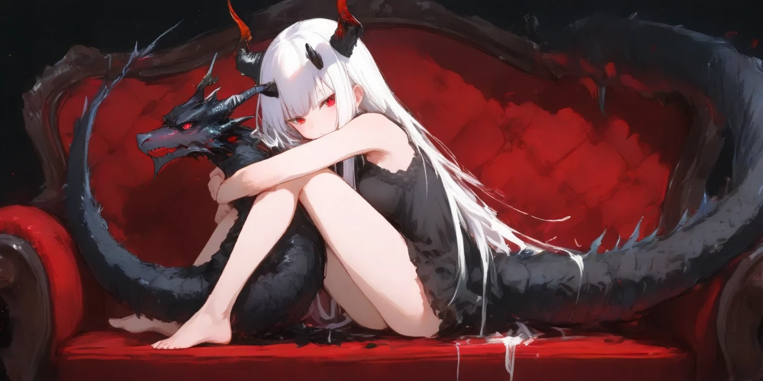 Highest quality I have long hair Gray Hair Sagume Rare God Red eyes I don't have anything Cat ear naked ejaculation Masturbation SEX Odd Eye Swimwear One person
