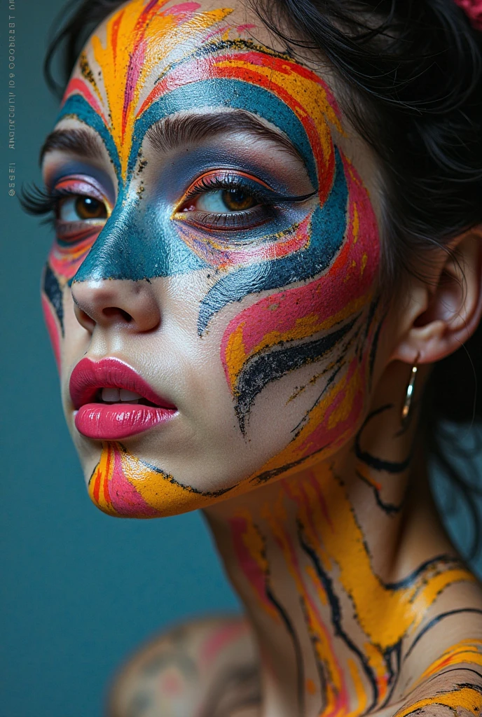 There is a man and a girl with face paint in, pintura facial, pintura facial, pintura facial, rosto pintado, pintura facial pintura facial pintura facial, pintura facial neon, imagem do avatar, pencil face, pintura do rosto do guerreiro vermelho, Dia - Glow Facepaint, imagem de perfil, pintura facial rosa fluorescente, 🤬 🤮 💕 🎀, fotografia, fotografia do perfil