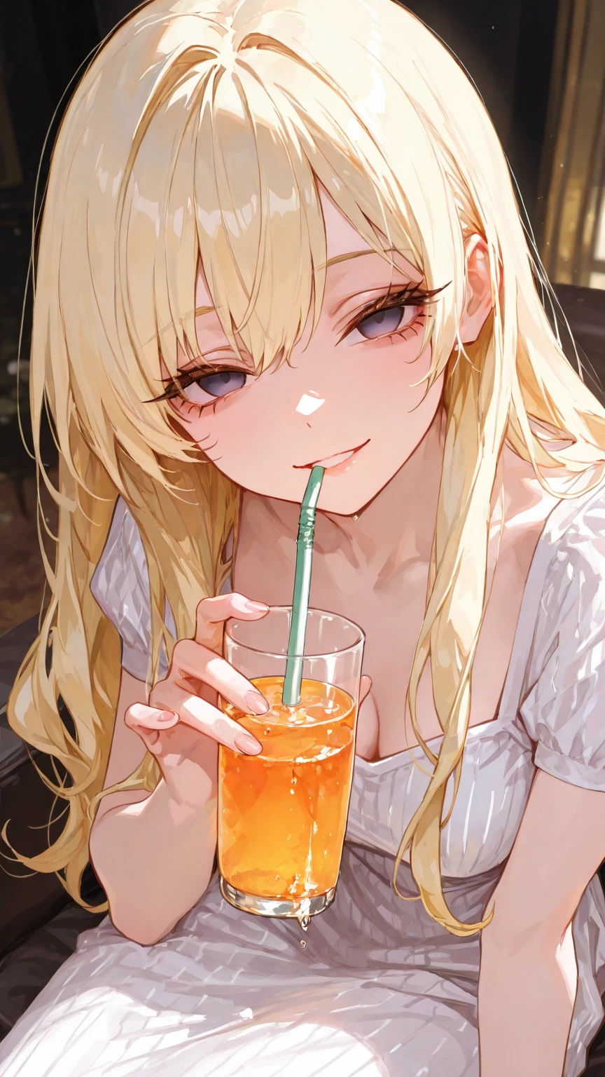 Woman drinking semen