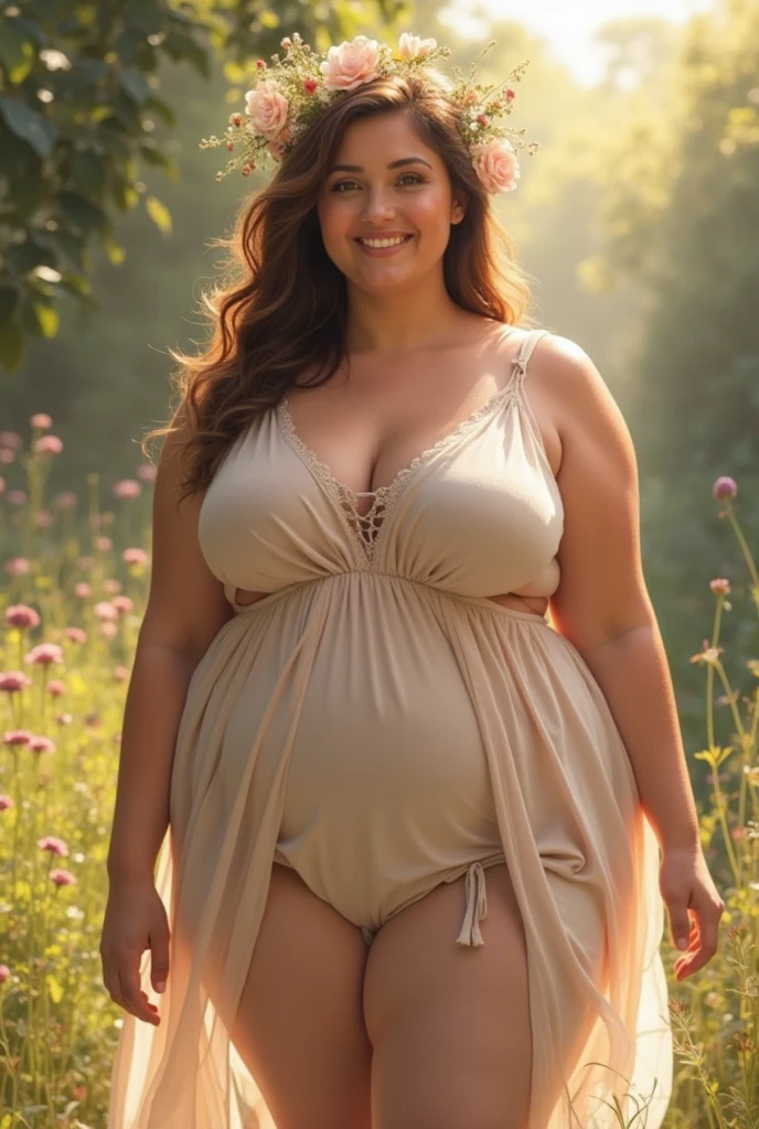 A lady who is 40 years old, with huge tits, big ass, white skin and wear nothing
