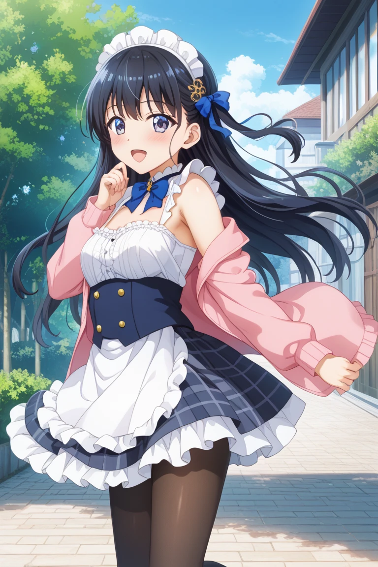 Tsubasa Hanekawa、Glasses、black hairの、big breasts、 (black hair, brown eyes, round face), big breasts, With ribbon, [full body shot]、wearing a black dog collar,full body shot、Glasses、head to toe shot、Compete for big breasts in the bright sunlight、I compressed my chest with a rope.、woman in chains、((masterpiece)), ((highest quality)), (Super detailed), ((cute)), cute, (Lovely), ((very detailed)), 4K, (8K), highest quality, (beautiful), anime style、pink nipples、