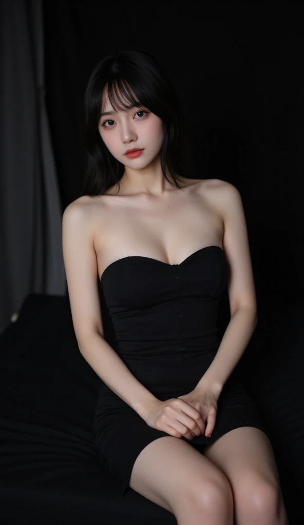 <lora:RetouchMajic:.90>, 1girl, (masterpiece), (best quality), cinematic lighting, sharp focus, (simple background:1.2), cowboy shot, full body, sitting, <lora:Dasha:.60:CHAR>