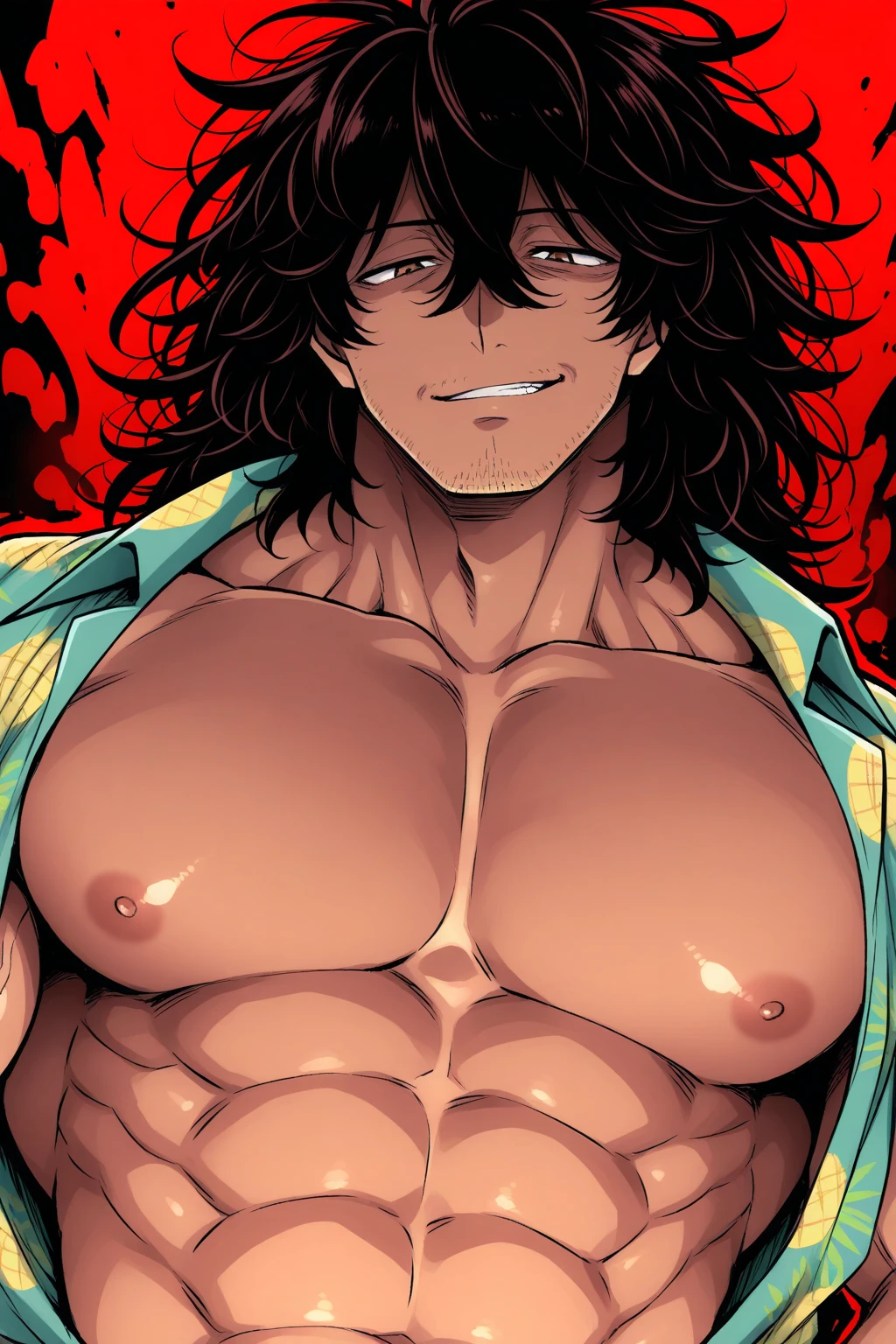 Best aesthetic, official_art, illustration, original, indoors, living room, promotional art, very nsfw, BREAK, (spike spiegel:1.2, cowboy bebop), cowboy shot, closeup, pov, BREAK, 1boy, (naked, handjob, motion blur, sitting, erection, precum, hairy testicles, hairy chest, hairy legs), looking at viewer, pleasure grin, blush, (smoking, smoke, motion lines), sofa, detailed background, best quality, amazing quality, best aesthetic, absurdres, year 2023,<lora:EMS-286511-EMS:1.000000>