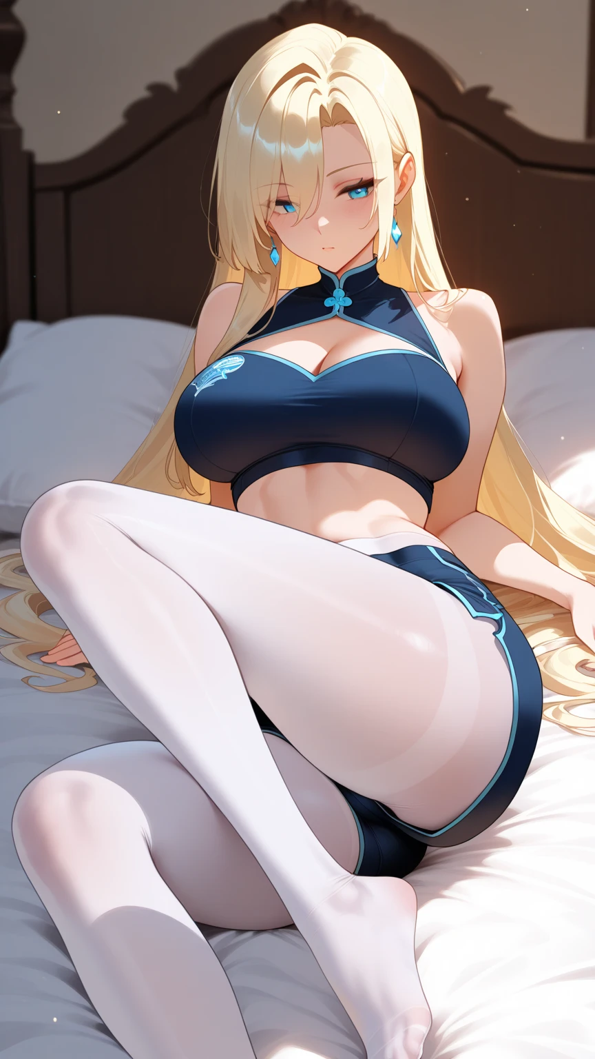 girl。Big breasts，no shoes，long blonde hair
