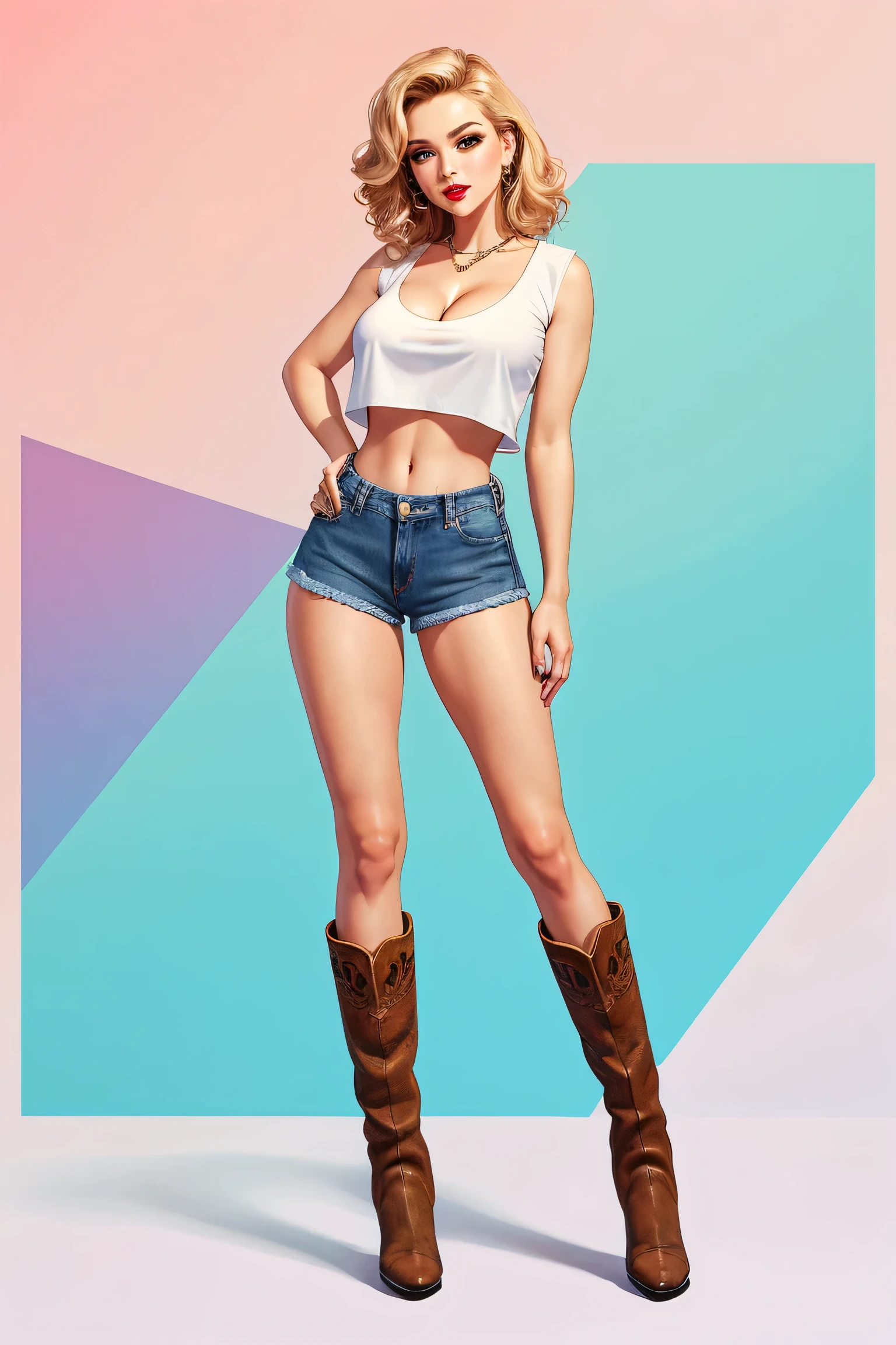 duas imagens de desenhos animados de uma mulher com roupas e botas de cowboy, pintado e colorido, comic pinup style, vaca-menina, vaqueira, colorful illustration, arte em quadrinhos, drunk cowboy redhead long hair, fofosexyrobutts, art cover illustration, commission for high resolution, arte pin-up, arte em quadrinhos ocidental, estilo de arte dos desenhos animados, opal proportions, female vaqueira, Perder dinheiro