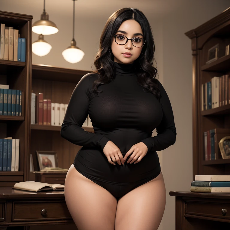 Stefania Ferrario as a sexy professor in classroom, hot, ((exact face)), dark hair, glasses, vintage, pinup, (perfect, gorgeous face), (thick athletic body), highly detailed face, highly detailed body, booty, thick legs, accurate face, accurate body proportions, side view, booty, long skirt, unbuttoned blouse, head turned to camera, (full body photo:1.2), realistic photo, highly detailed face, extremely detailed,photorealistic,,Masterpiece,REALISTIC,sfw