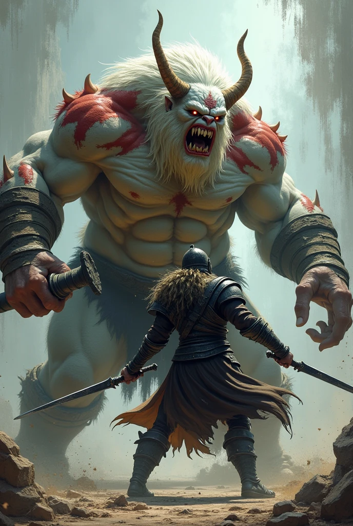 Old man versus big monster