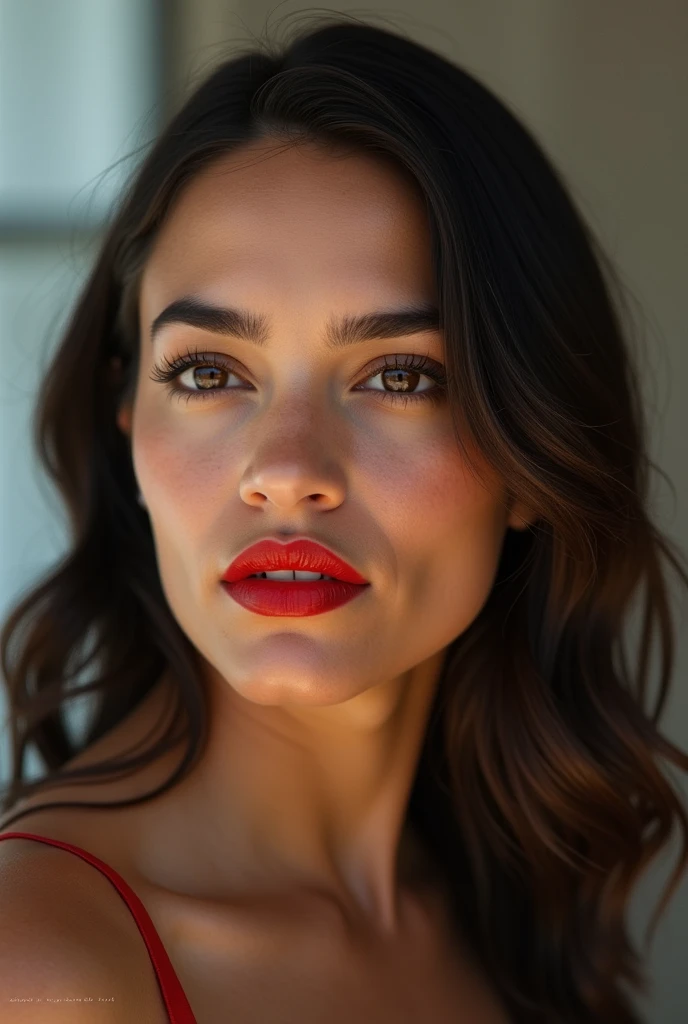 a hot woman, red lips, super fine face, black hair, red bra, sweaty body, skinny body, kissing, lesbian art, hot, sexy sex, smooth armpits (((no armpit hairs))), Adriana Lima
