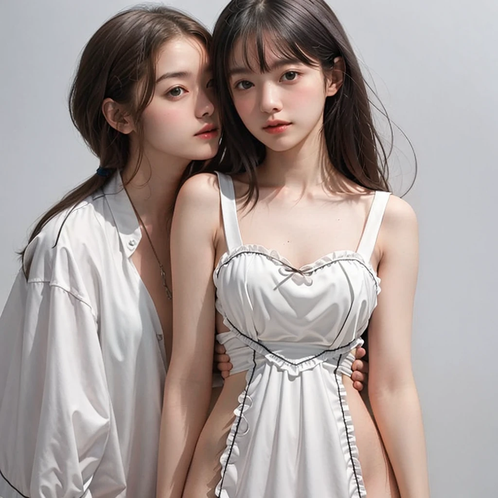 日本people、1people、The most beautiful woman、clear、Shiny black hair、Photo Style、length, bangs、light makeup、Standard face、(((Wearing a white Etchu loincloth)))、((Light clothing))、(She is hiding her breasts by wrapping a cloth around her chest.)、Summer festival、(((Showing off your loincloth))), 32k, Raw photo、Highest quality