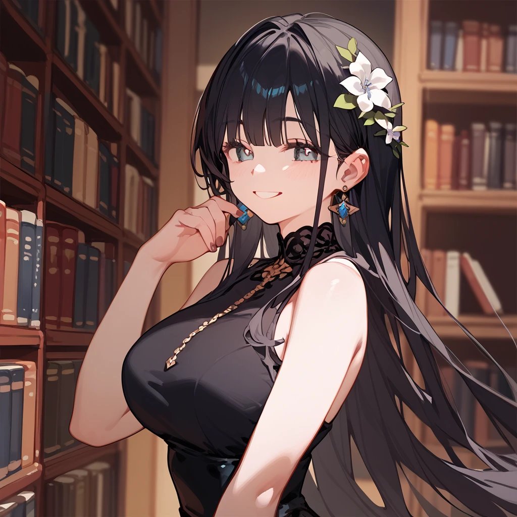 1girl, qingsha,indoors,bookshelf,<lora:qingsha_20230731215211:0.8>,, (((masterpiece,best quality))),((good structure,Good composition,good atomy)), ((clear, original,beautiful)),