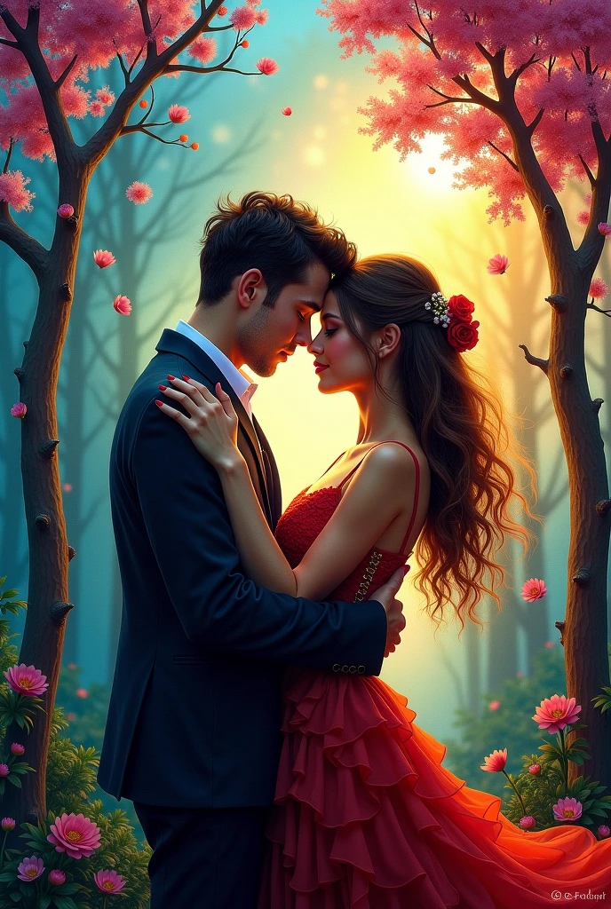 Cover of a book called, with red roses, Thorns and two teenagers holding hands