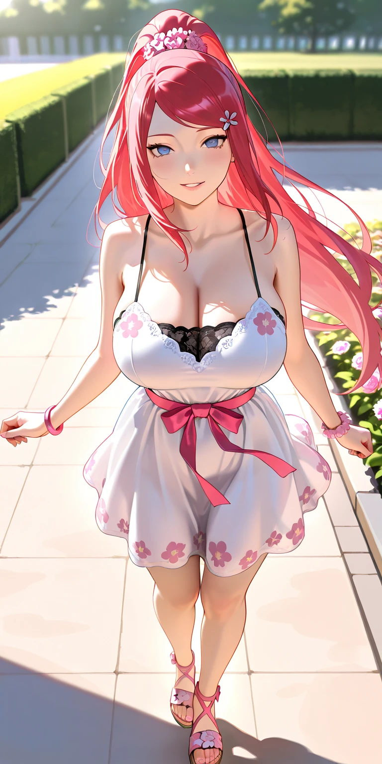 arurinh, (blushing)) ((blushing)), waist up, aberdes, long straight pink hair, dynamic pose, model shoot: photo shoot, HD, high contrast, sharp image, mastery, closed mouth, eyes balanced, CG rendering, plus size body with sharp curves, realistic, 8K ultra-thin, high-quality texture, fine texture, fine detail, high detail, extremely detailed CG, high-quality shadows, beautiful and delicate eyes, freedom, beautiful woman , big breasts, big ass, blurred background, white lace lingerie,