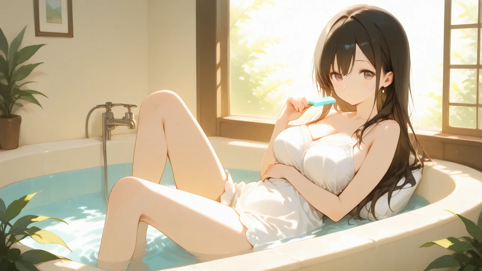 tmasterpiece,Need,lay on bed,wide open thighs,Dead reservoir water swimsuit,Shy,long legged,Cover your mouth with one hand --auto