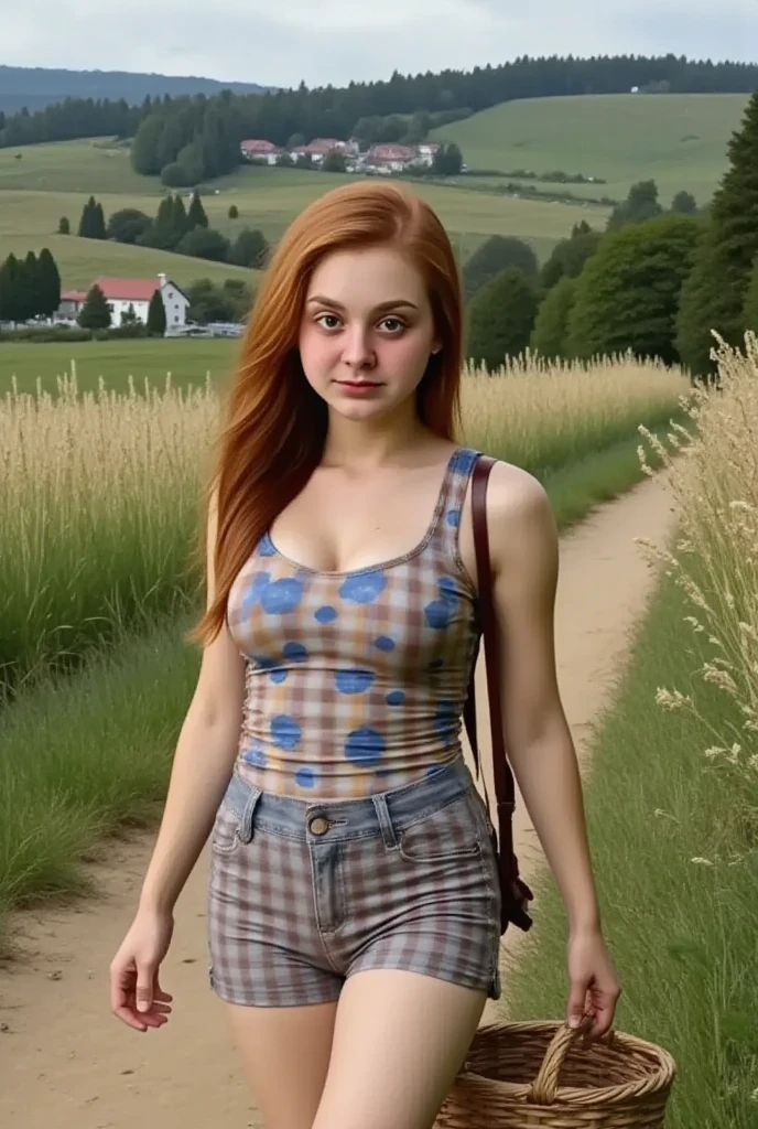 woman with long red hair, analog photographic print, masterpiece, trending on artstation, 8k, 1girl 18yo Porta 160 color, shot on ARRI ALEXA 65, bokeh, sharp focus on subject, shot by Don McCullin,
