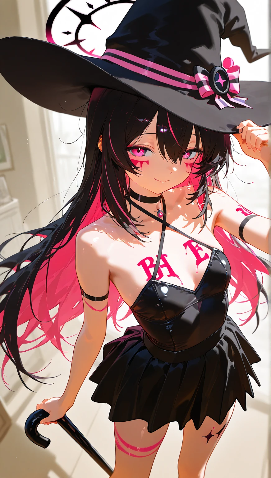 ((highest quality)),(ultra high resolution),(Super detailed),(detailed description),((best CG)),(best work of art),super precision art, great drawing art,(Art with precise details:1.5), (1 young girl:1.5), beautiful and well-shaped face:1.5,(Beautiful skin with precise and detailed depiction:1.6),(sleeveless halter neck crop top, knee length gym shorts ),gorgeous, masterpiece, best quality, high-resolution, finely detailed, extremely detailed and beautiful, distinct-image, 1 girl, 16 year old teenager, solo, sharp facial features, oval shaped face. cherry pink lips, lightly tanned white skin. velvet-colored eyes, C-cup breasts, tall height(175cm), slim yet chiseled body type, short shoulder length dark violet-black hair, small narrow waist, long and slender legs, curvy wide hips, elegant gothic courtyard setting