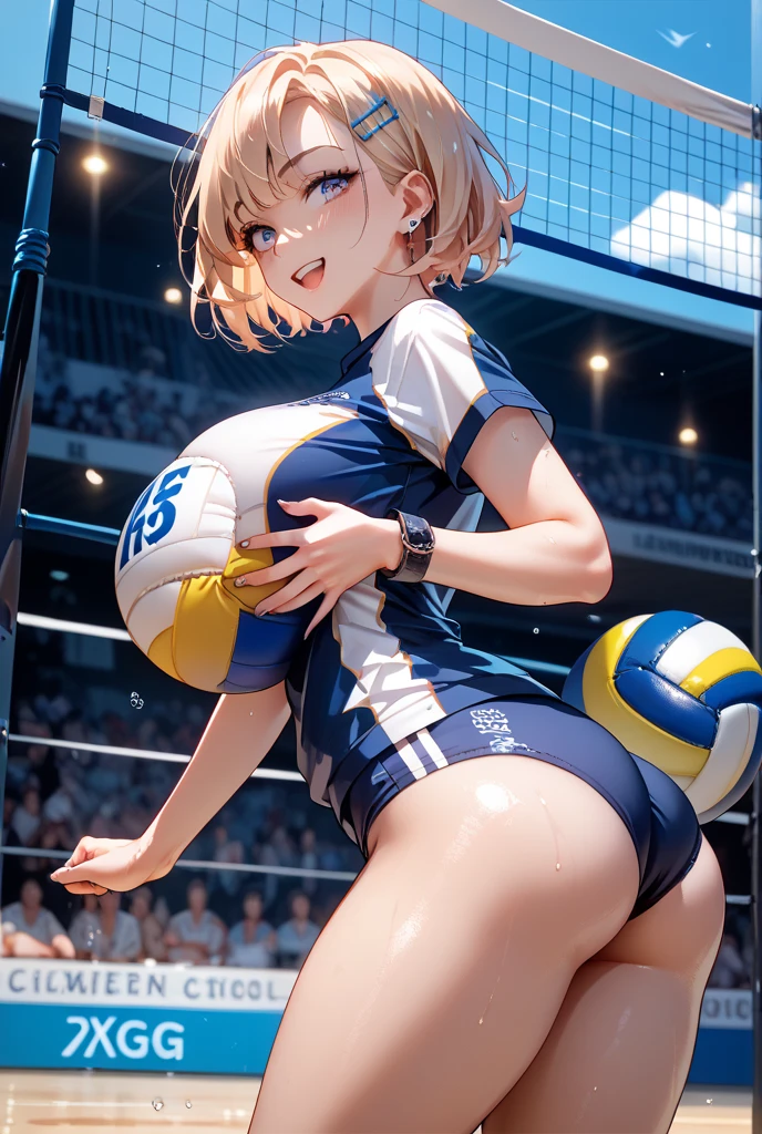 pieces fly、masterpiece、highest quality、Super detailed、High resolution、High resolution、8K portrait、Unity 8k壁紙のHigh resolutionCG、unity 8k wallpaper、cute type little:1.5、:1.5、Highly detailed CG unity 8k wallpaper、realistic、real person、cute type little、 portrait photography、shiny skin、High resolution、((cute:1.5))、(10 years old:1.5)、(1 girl)、beautiful clear eyes、very detailed explanation、delicate face、nice lips、slender body、(small breasts:1.6)、thin legs、1 girl, cute type, perfect face, seriously, (blush:1.5),((there are many people nearby:1.4)),(volleyball court:1.6)、(nude:1.6)、(,spread legs,spread ,((Orgasm in the vagina:1.5)) ,(Volleyball Sleeveless Uniform)、bob hair、