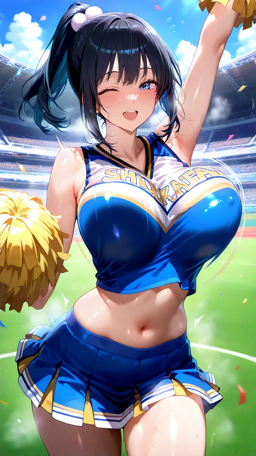 Woman in cheerleader costume holding ball, Tifa Lockhart, Tifa, Portrait of Tifa Lockhart, seductive tifa lockhart portrait, tifa lockhart, nagatoro, marin kitagawa fanart, oppai, anime thai girl, Seductive Anime Girl, tifa lockhart portrait, mayuri shiina, senna from league of legends