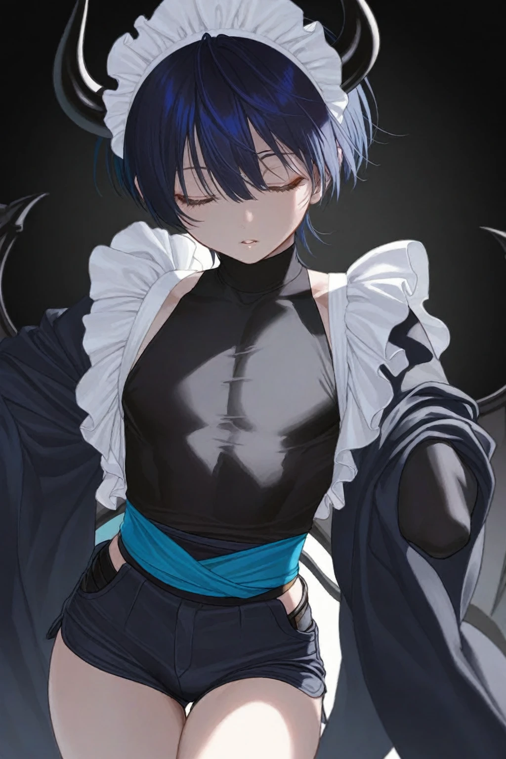 Ciel phantomhive, armpit, croptop, no pants,nude, naked, 1boy, public, have a dick