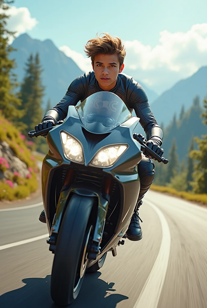 Boy riding mt 15 bike