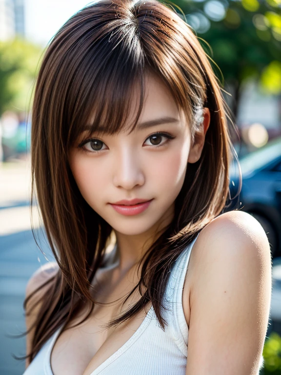 (masterpiece:1.3)、(8K、Photo realsitic、Raw photography、top-quality: 1.4)、(1Japanese girl)、beautiful face、(Lifelike face)、(Brown hair:1.5)、(Medium Hair)、Beautiful hairstyle、(One eye is hidden by bangs:1.5)、Realistic brown eyes、Beautiful details、(real looking skin)、Beautiful skins、(Black sweater)、absurderes、enticing、embarrassed、high resolution、A hyper-realistic、high-detail、the golden ratio