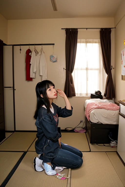 ((Highest quality)), ((masterpiece)), (detailed), Two Girls, japanese room, Beer 、Messy room