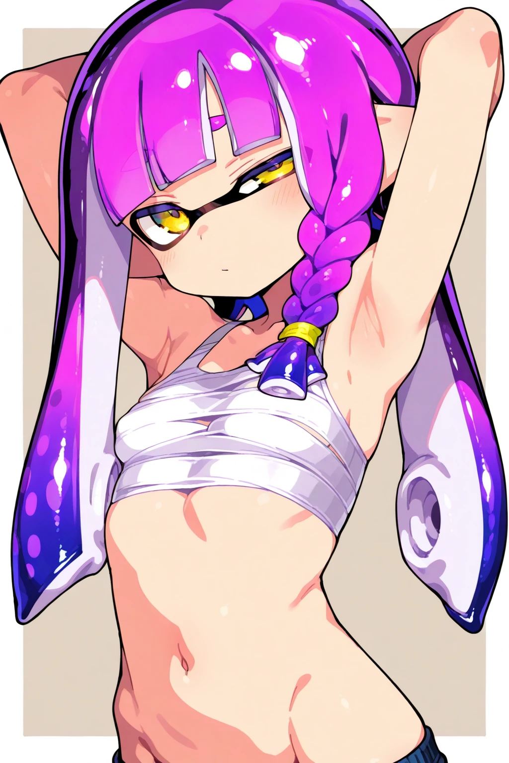 score_9,score_8_up,score_7_up,score_6_up, yamato \(one piece\), 1girl, solo, japanese clothes, multicolored hair, jewelry, earrings, sleeveless kimono, hair ornament, kimono, curled horns, long hair, oni, upper body, smile, rope, breasts, hair stick, sleeveless, shimenawa, white background, closed mouth, hoop earrings, bare shoulders, simple background, ponytail, large breasts, (((heart shaped eyes))), Contains semen big condom hold in mouth, Spread legs wide, Large quantity semen overflowing from the vagina, ((Open your pussy with the fingers of both hands)), NSFW, No Mosaic, Pubic tattoo,