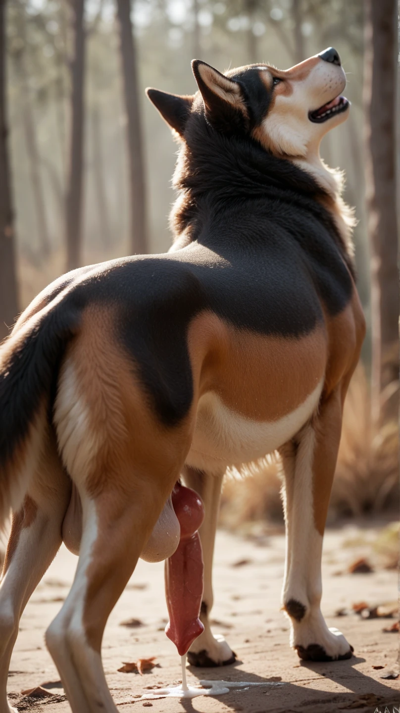 ((((photorealistic feral dog)))), ((((feral, solo, rear view)))), ((((feral, dog anus, hyper canine penis, big balls)))), outside, sunny, blue skys, best quality, shaded, extreme detail, highly detailed, ultradetailed, intricate, realistic, detailed background, hi res, realistic, photorealism, (((((feral)))))