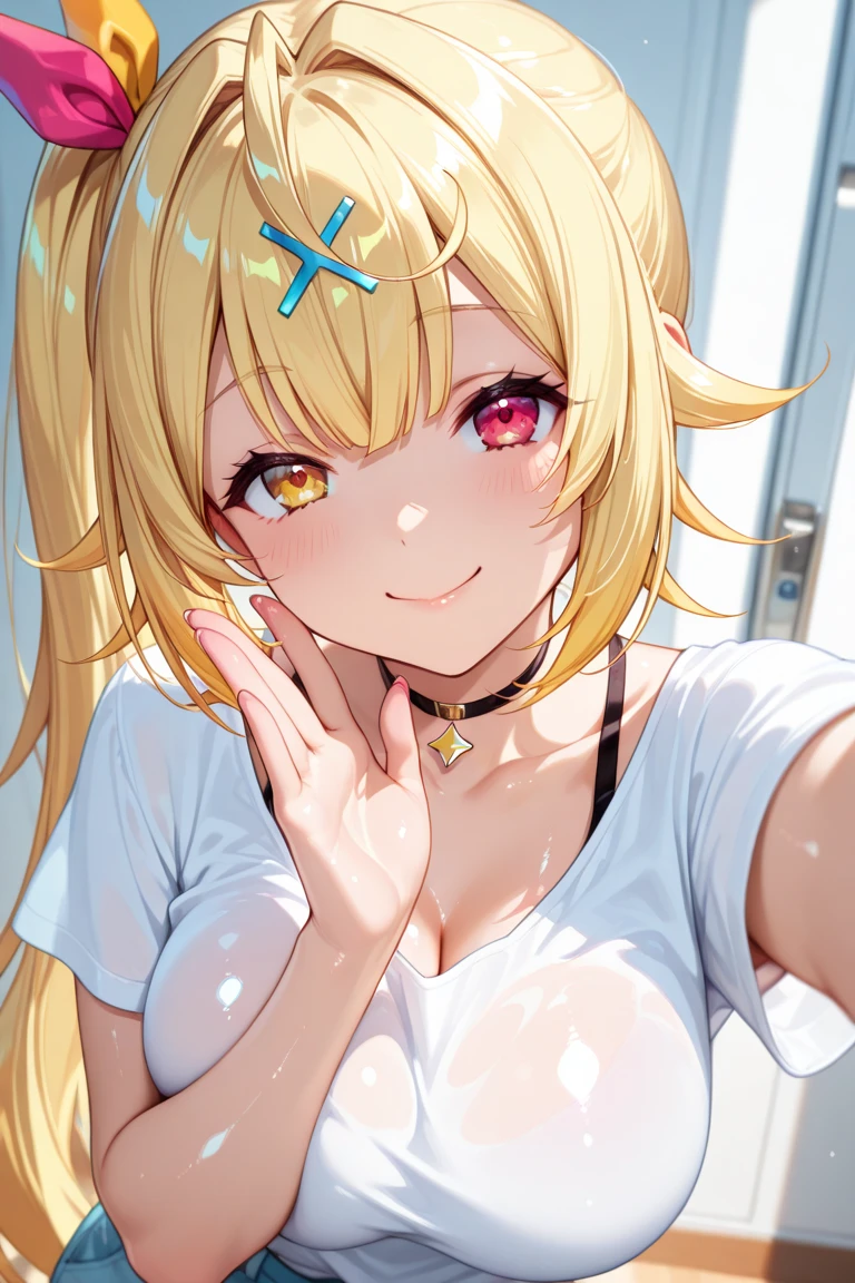 high quality, subsurface scattering, chromatic lighting,
colorized, yellow + black limited color palette,
detailed concept drawing,
bedroom,
portrait, 20yo 1girl, medium soft breasts, slender, bikini, oiled skin, short yellow hair, smiling