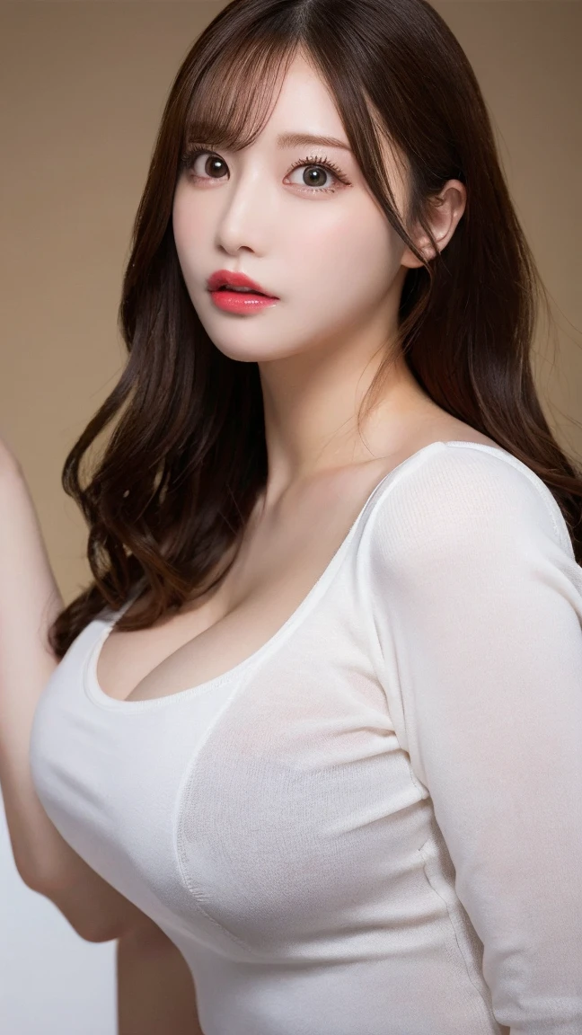 a close up of a woman with a white shirt on posing for a picture, beautiful south korean woman, gorgeous young korean woman, female actress from korea, beautiful young korean woman, korean woman, heonhwa choe, korean girl, cute korean actress, shin min jeong, lee ji - eun, lee ji-eun, portrait of female korean idol, sun yunjoo, masterpiece, best quality, (extremely detailed cg unity 8k wallpaper), (best quality), (best illustration), (best shadow), opened breast, open boob, big boob, sexy, horny, (ultra HD), 4K, high detail