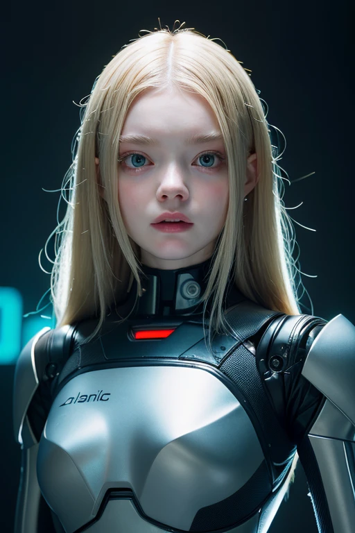 Close-up of a person wearing a robot head, A mix of anime robots and organic matter, Robot wearing a human mask, Elle Fanning as an Android, Integrated synthetic android, Detailed face of android, Robot with a human face, Best AI Images, Cool Cyborg movie stills, beautiful crying! Android Woman, Cyborg - Girl, Perfect android girl、Realistic images、Hollywood Movies、Kind Face、4K、Detailed Details、Detailed images、cute and cute android