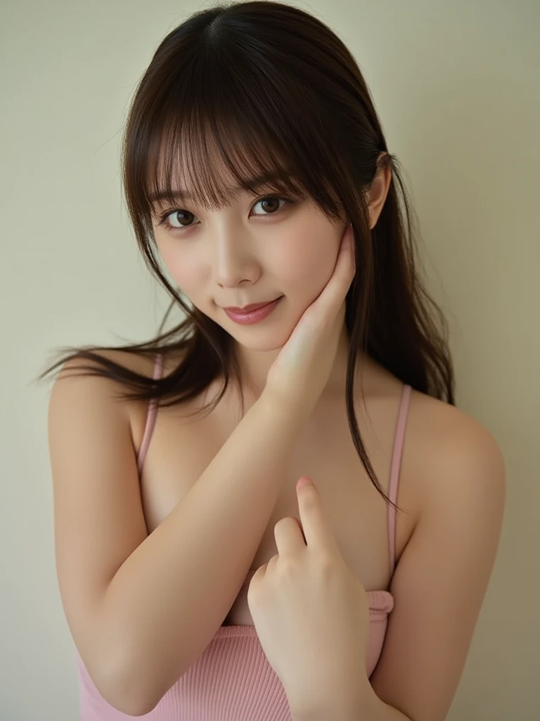 Skinny Japanese woman, 10th Generation, One girl,
Ultra-detailed skin, Fair skin, Glossy Skin, Ultra detailed face, Ultra detailed breasts, 

(Wearing a sleeveless glittery evening dress:1.2),
((Short skirt, She spreads her legs and touches her panties with her fingers:1.5)),
((Breasts sloppy:1.5)),

(RAW Photos, highest quality), (Realistic, photo-Realistic:1.4), masterpiece, Very delicate and beautiful, Very detailed, 2k wallpaper, wonderful, In detail, Very detailedな, High resolution, Soft Light, Beautiful detailed girl, Very detailed eyes and face, Beautifully detailed nose, Beautiful fine details,Cinema Lighting,((City lights at night)),Perfect Anatomy,smile,

Narrow shoulders, Beautiful clavicle, Thin arms, Long, slender legs, Small Ass, No bra, 
Slender figure, The beauty of slim abs :1.2, Thin waist :1.2, Thin thighs :1.2, 
Ultra-detailed eyes, Slit eyes, Brown eyes, double eyelid, Ultra-thin eyebrows, Thin, long eyelashes, Watery eye,
Ultra-detailed lips, Plump and moisturized lips, glossy pink lips, Flushed Cheeks, ((White beautiful teeth)), 
Beautiful actress&#39;s ennui makeup, Bright red moisturizing lipstick, 
Dark Brown Hair, Delicate soft hair, Hair blowing in the wind, 
(Put your hair up, Medium Short Hair, ponytail:1.2), 
Layered Cut, (Blunt bangs:1.2), 
cute smile, Open your mouth a little, A dreamy look, ((Staring at the viewer)), 
(((Photorealism))),((The body faces the viewer)), 
Dynamic Lighting, 

Beautiful fashion accessories(((High Detail,High detail,masterpiece,Simple and elegant ornaments,necklace,bracelet, ring, Earrings,))),
Beautiful Women's Mode Fashion,Very stylish and beautiful fashion, 

((Raise your face slightly)),
((Squinting)), 
((pursing lips:1.2)),
((Blushing)),
((The cleavage between her breasts is fluffy)), 
((Flat Chest)),

