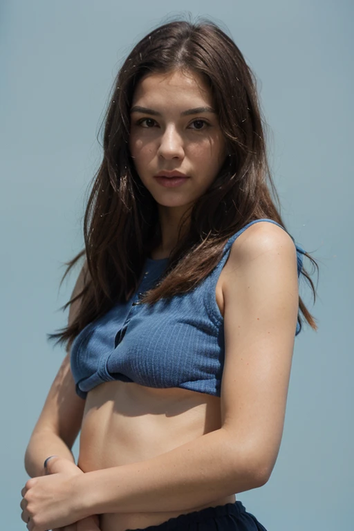 analogue close-up photography of (woman:1.1), (High Angle:1.2), (looking at viewer:1.3) <lora:eye_catching:0.8>, legs apart, hands behind head, concentrated, , , <lora:weight_slider_v2:-0.8> BREAK (braided updo hair:1.2) BREAK wearing very short small sexy sage leggings and maroon high-waisted shorts BREAK (simple chartreuse background:1.2), (dark theme:1.2) BREAK haze-light-1800 0001SRGoodPictureV3 Best_QualityPos